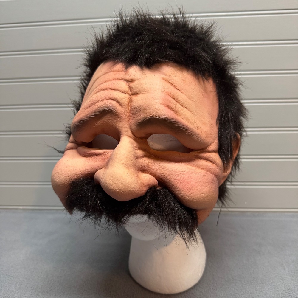 Spirit Halloween Uncle Bobby Old Man Mask Mustache Hair Adult Tan 01347129